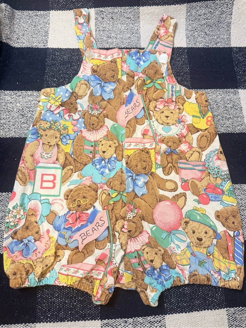 Vintage Handmade Bubble Romper Cranston “Bear Dress Up” Toddler 2T
